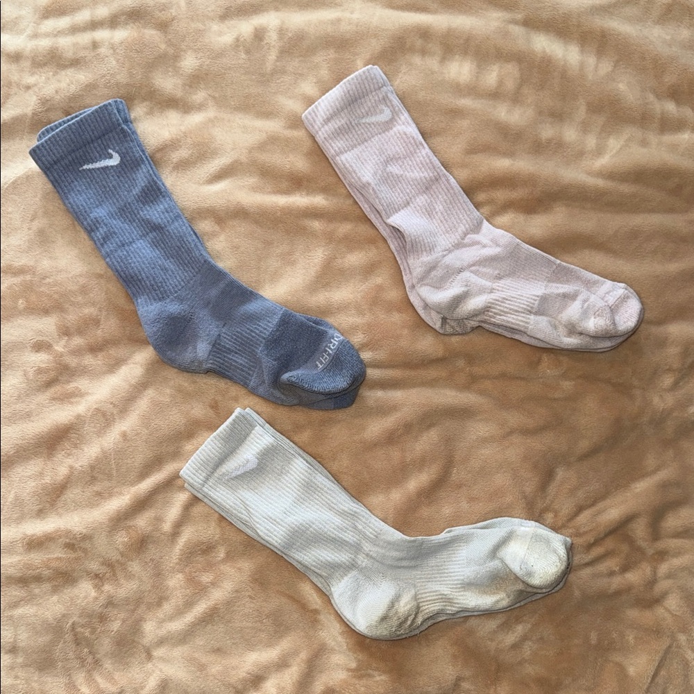 Nike Dri-Fit Women’s Athletic Socks - Blue, Pink, and Mint
